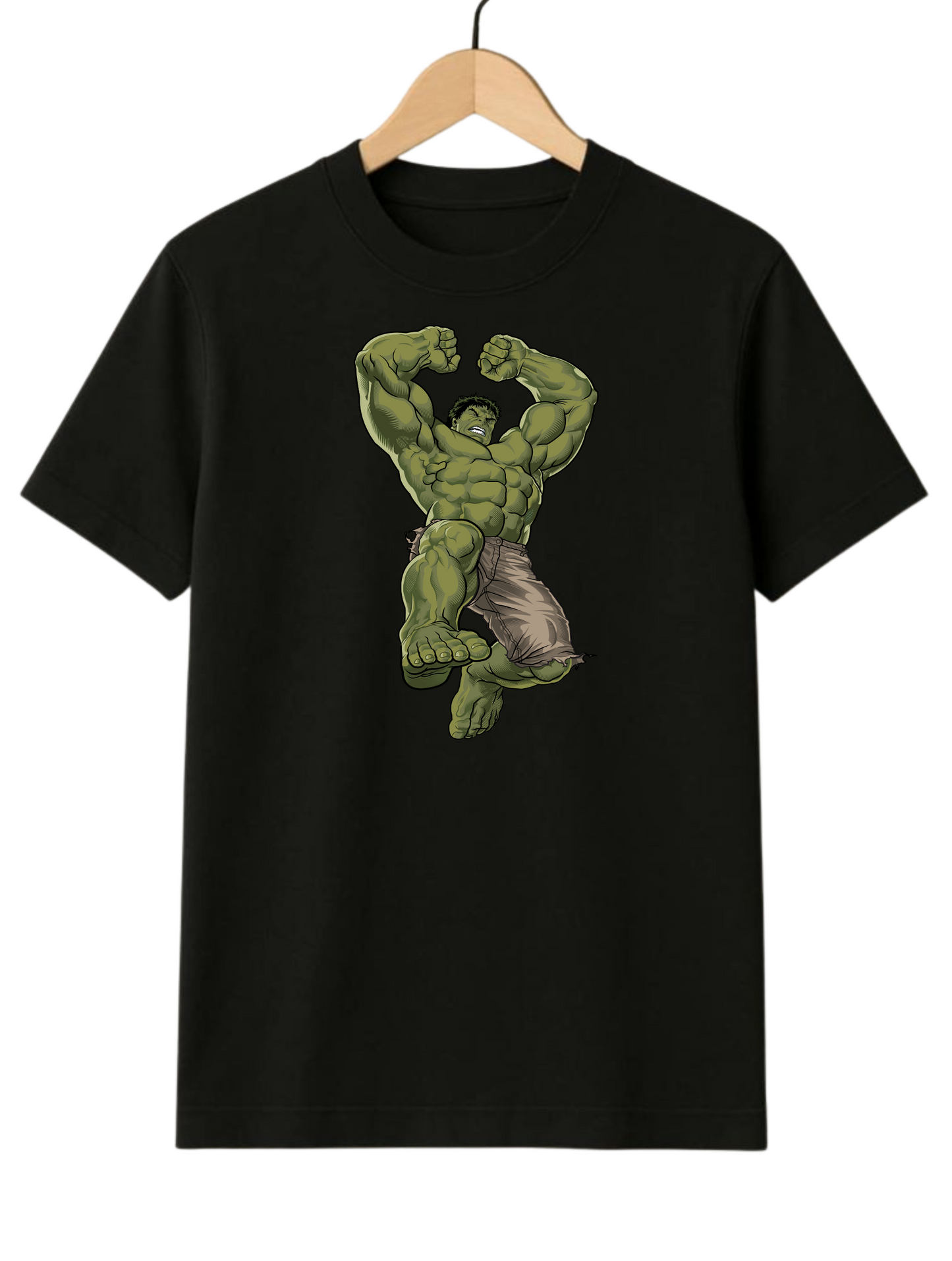 Aura Of Hulk Regular Fit Black T-shirt