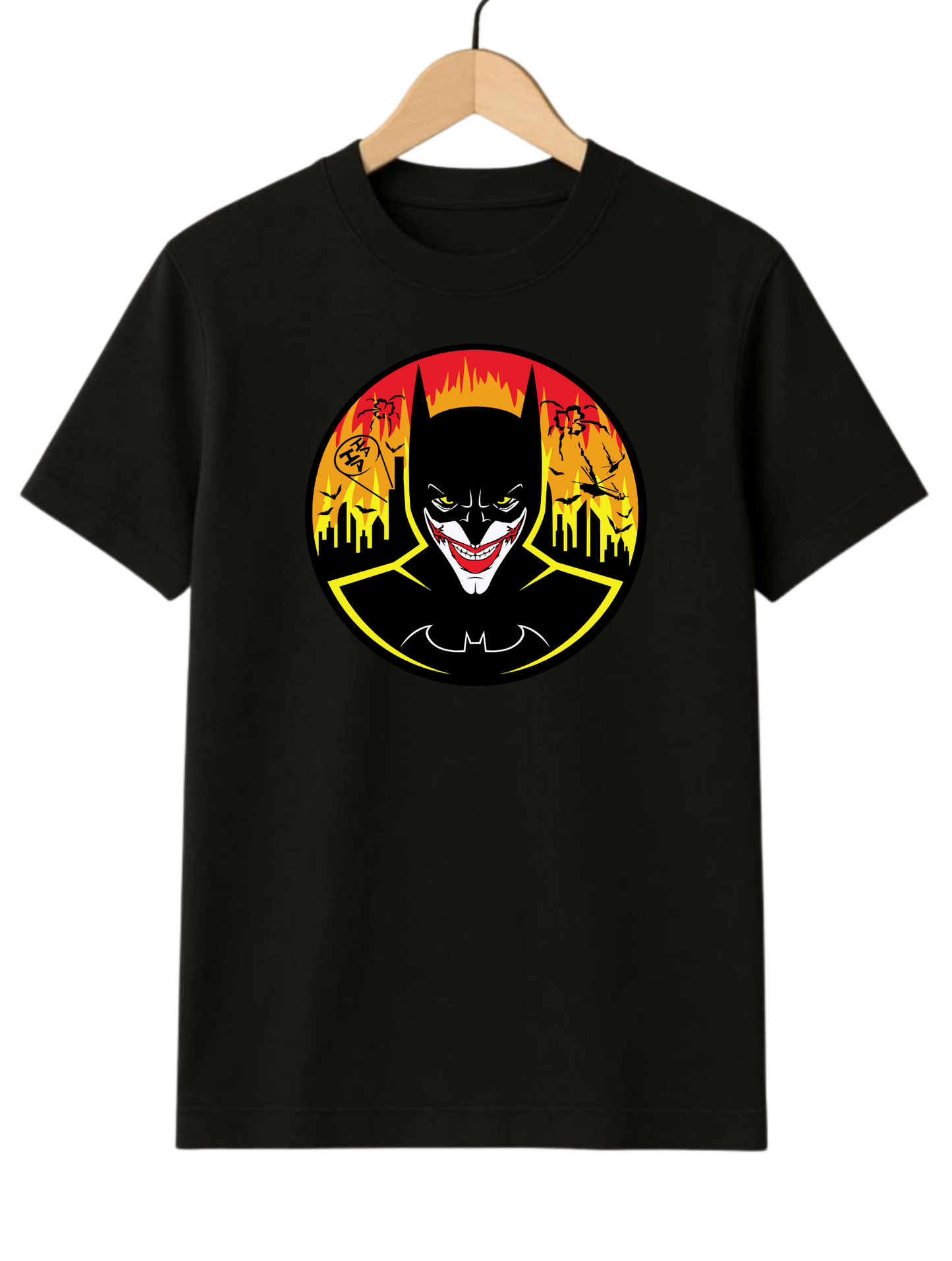 Batman Classy Face Regular Fit Black T-shirt