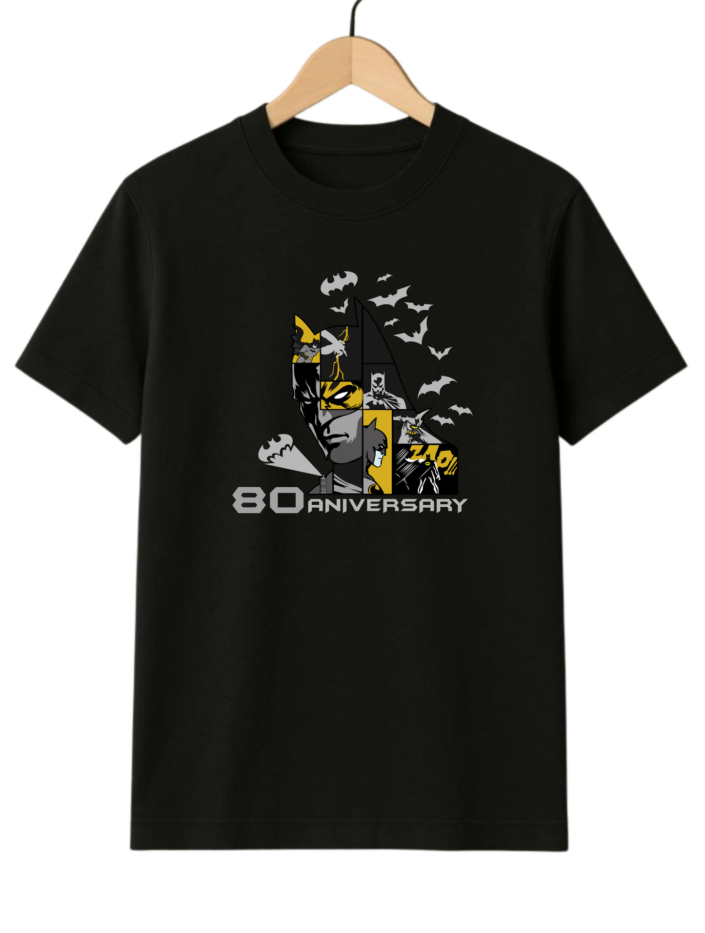 Batman's 80th Anniversary Regular Fit Black T-shirt