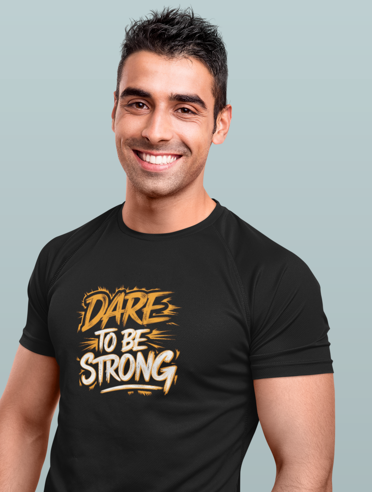 Dare To Be Strong Regular Fit Black T-shirt