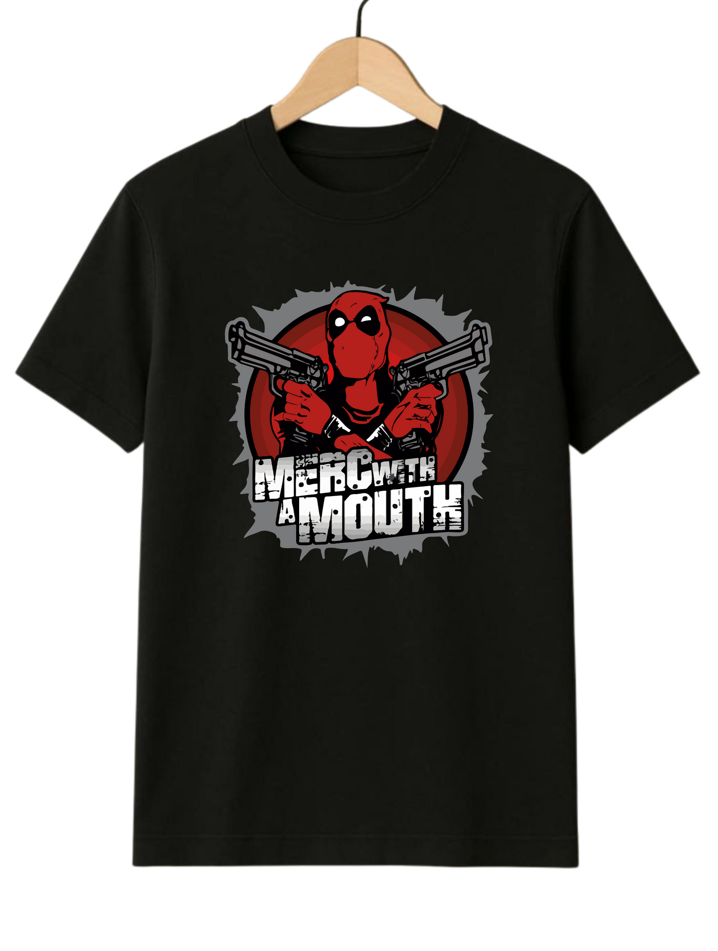 Deadpool Merc With A Mouth Regular Fit Black T-shirt