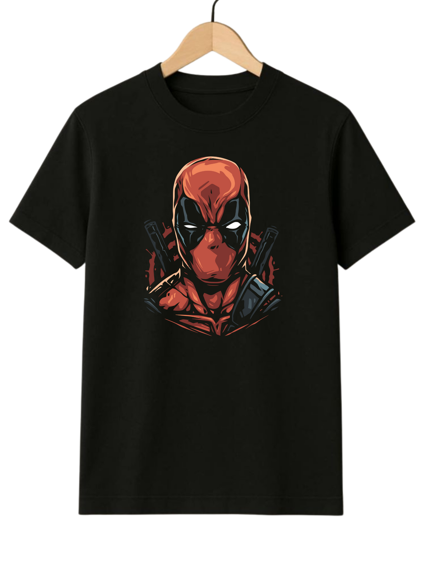Deadpool Watching You Regular Fit Black T-shirt