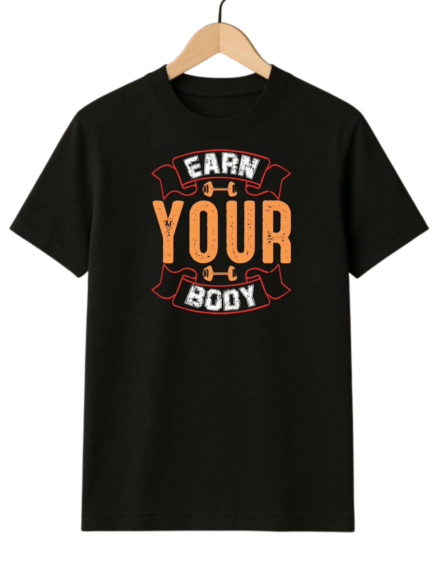 Earn Your Body Regular Fit Black T-shirt