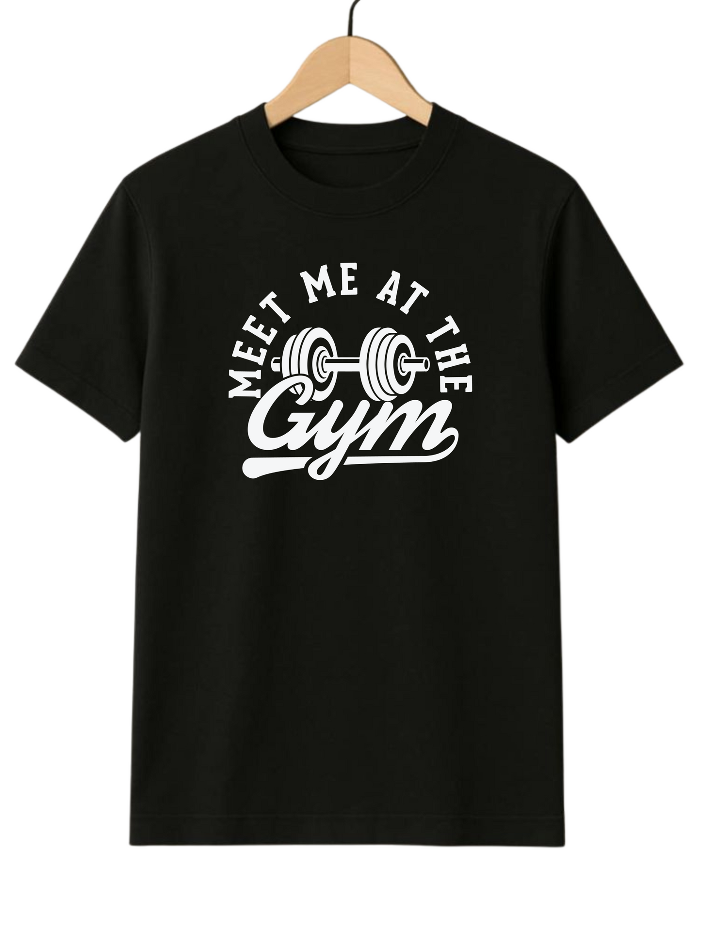Meet Me At The Gym Good Regular Fit Black T-shirt