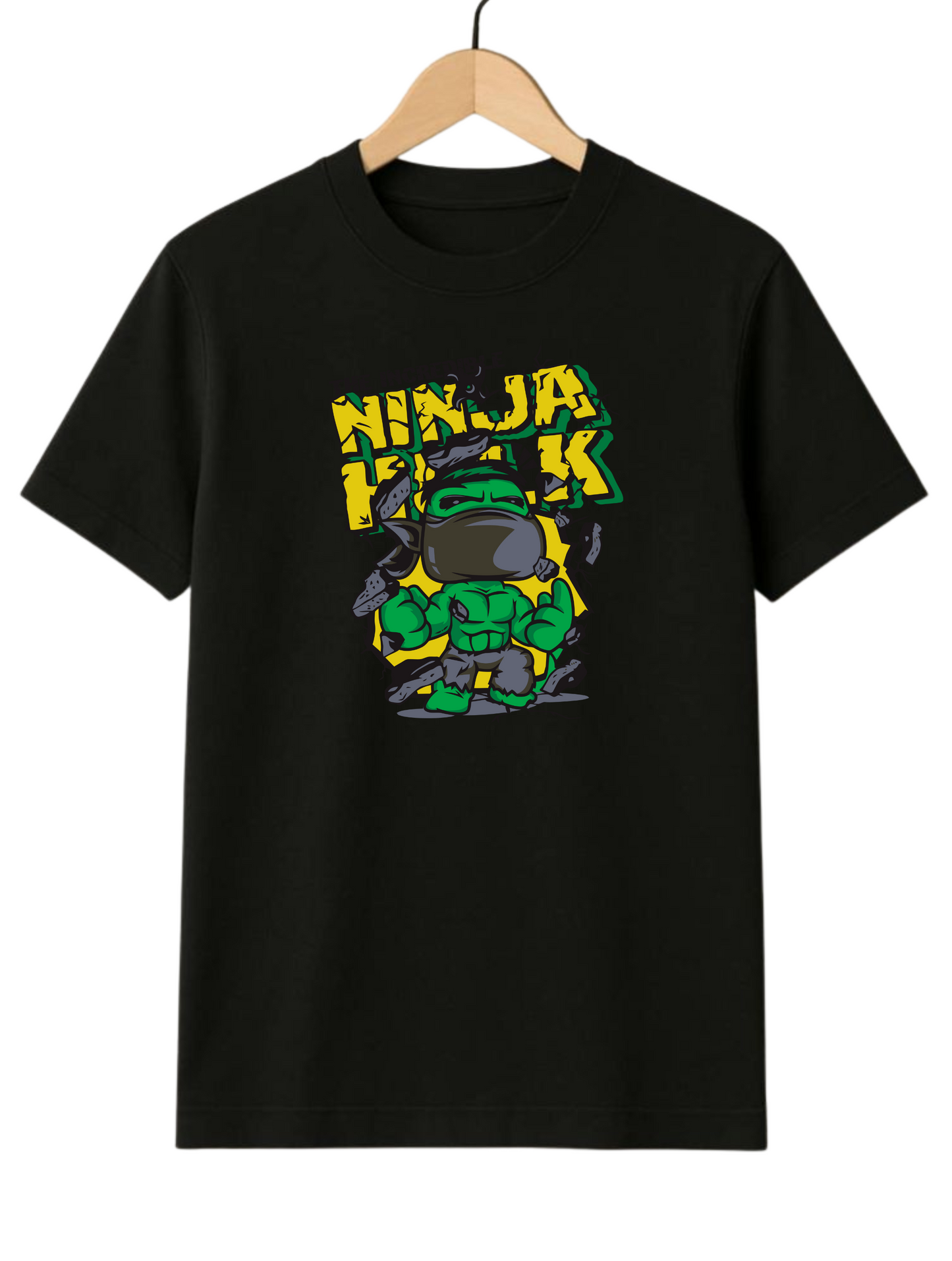 Ninja Hulk Regular Fit Black T-shirt