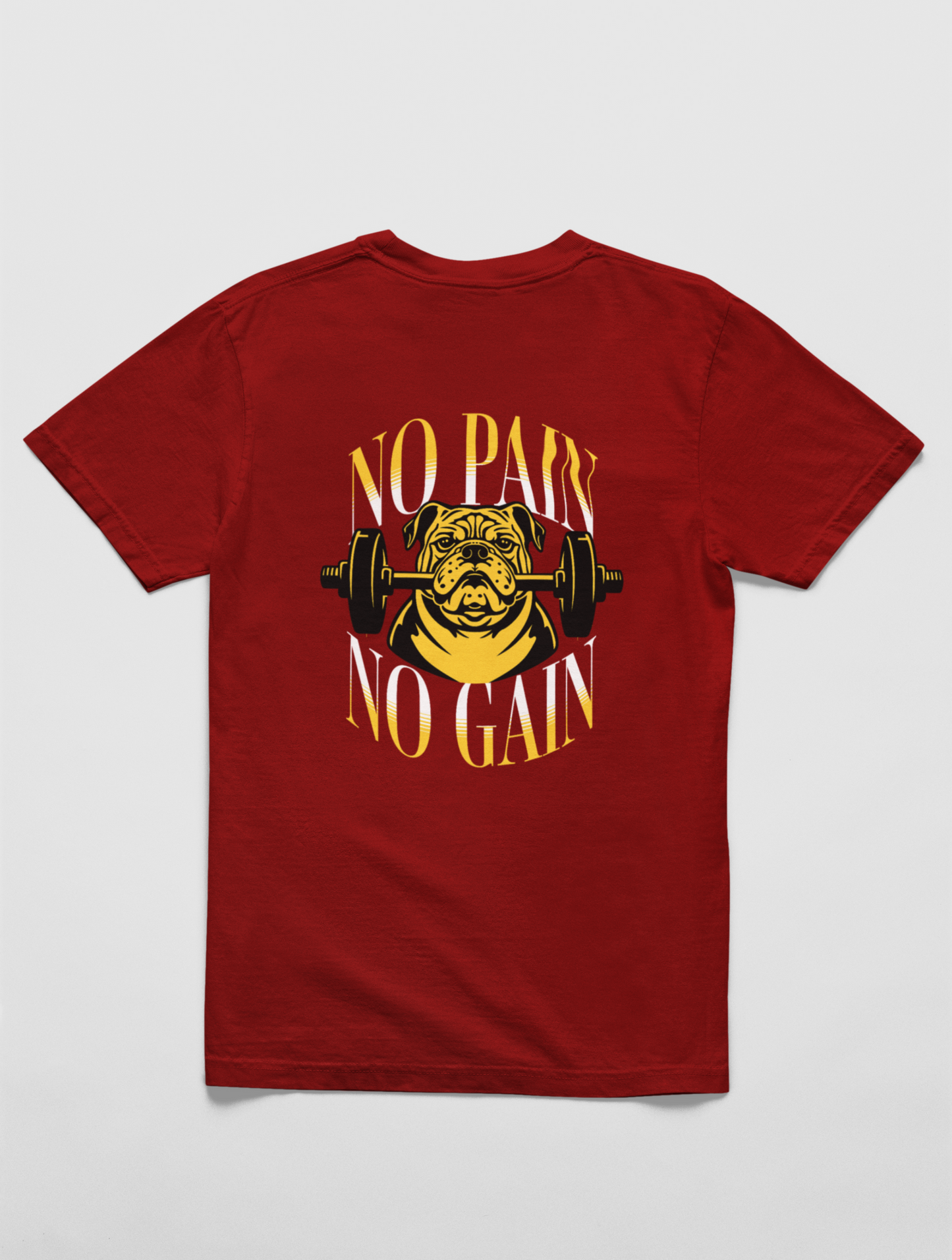 No Pain No Gain Gym Motivational Regular Fit Maroon T-shirt