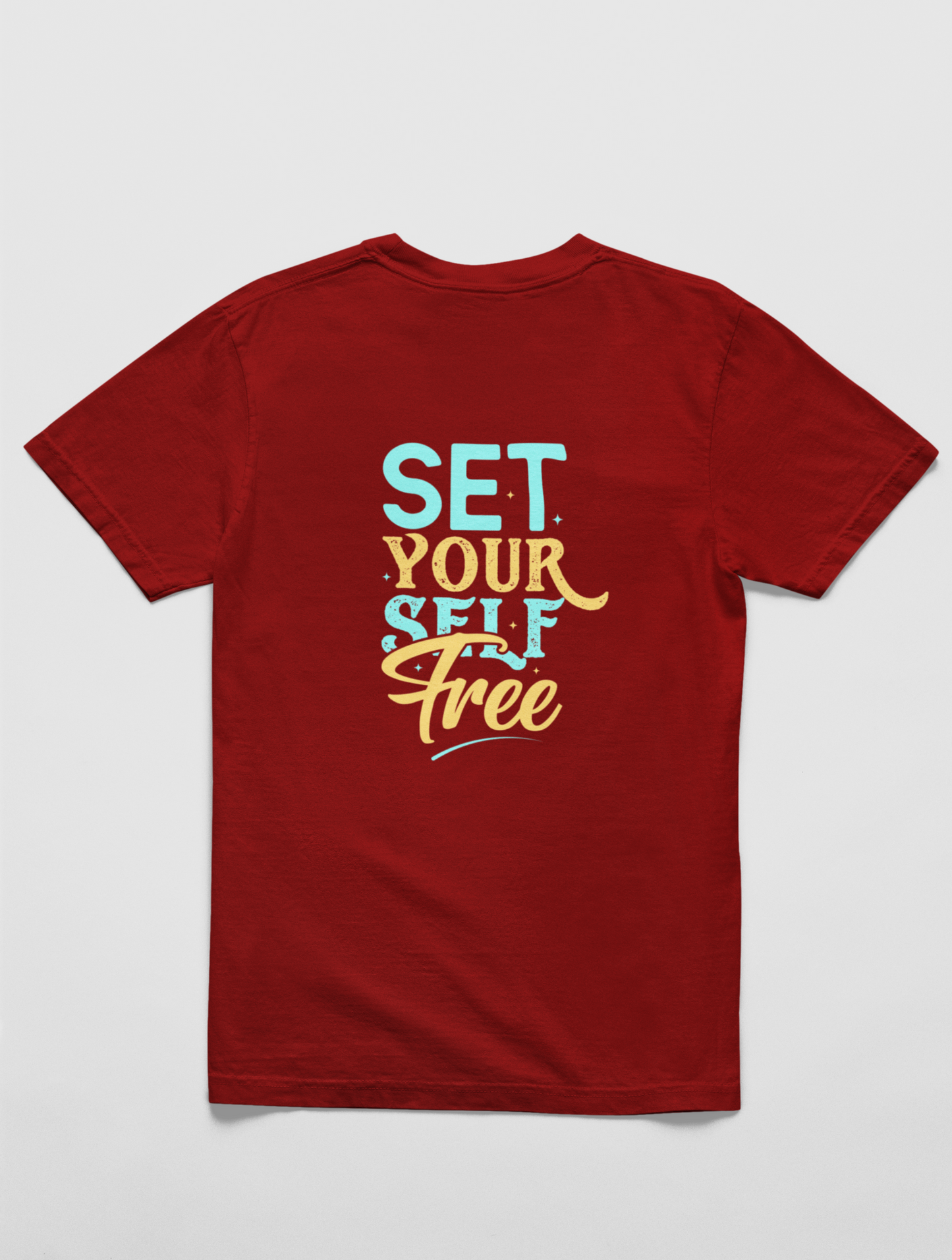 Set Yourself Free Regular Fit Maroon T-shirt