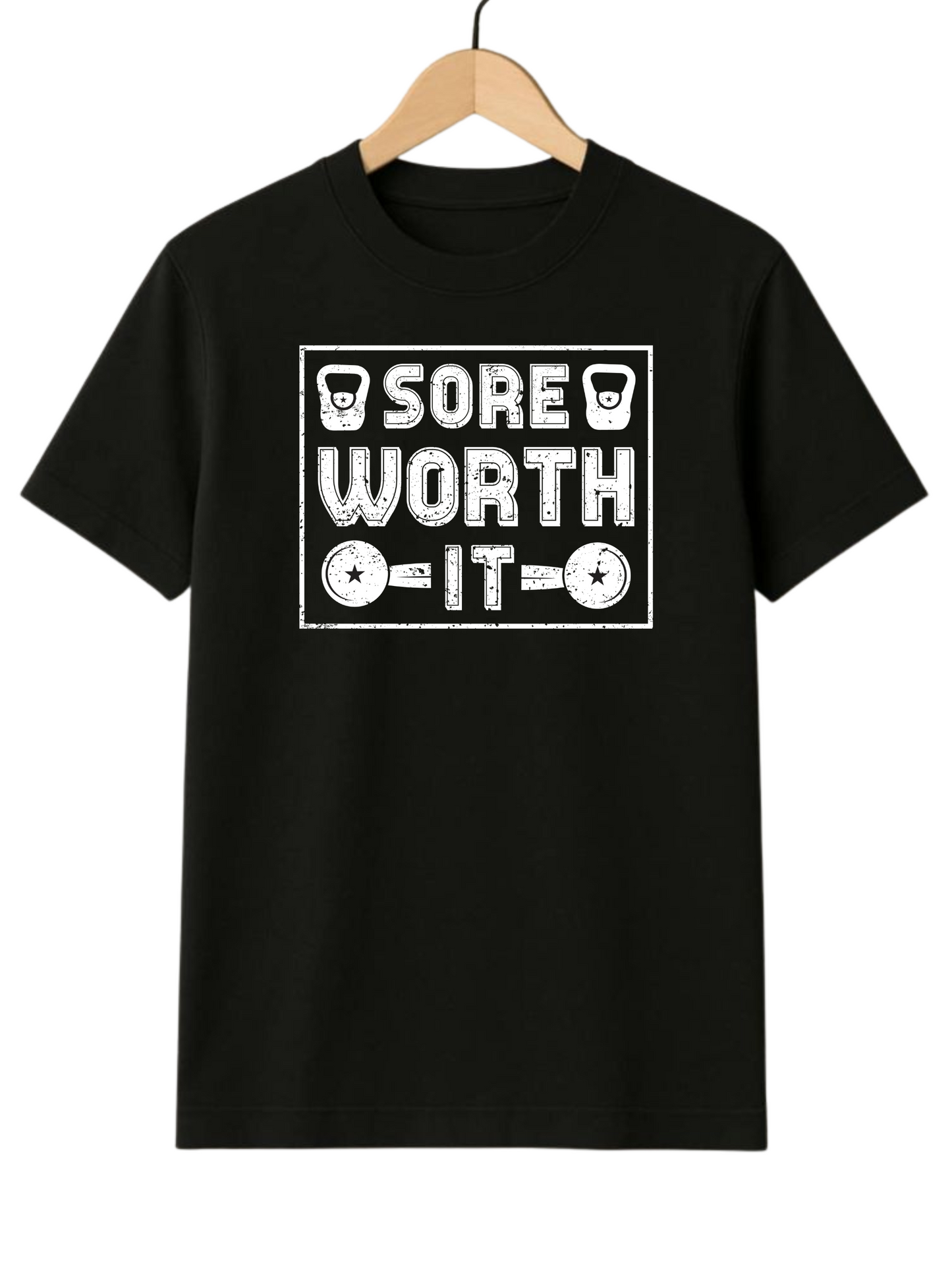 Sore Worth It Regular Size Black T-shirt