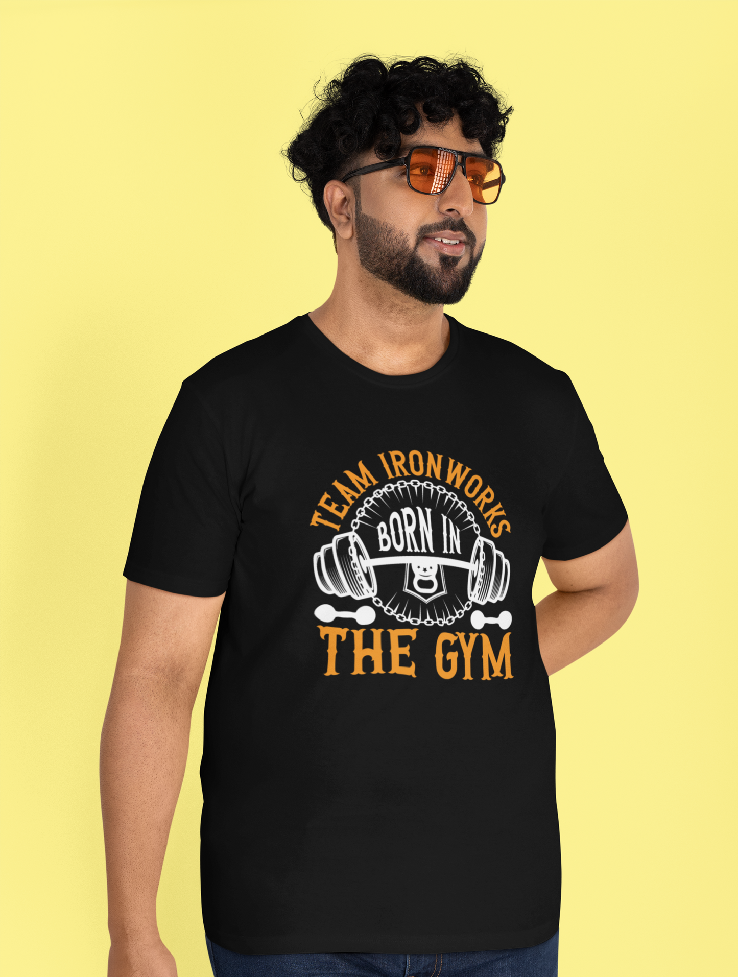 Team Iron Works Regular Fit Black T-shirt