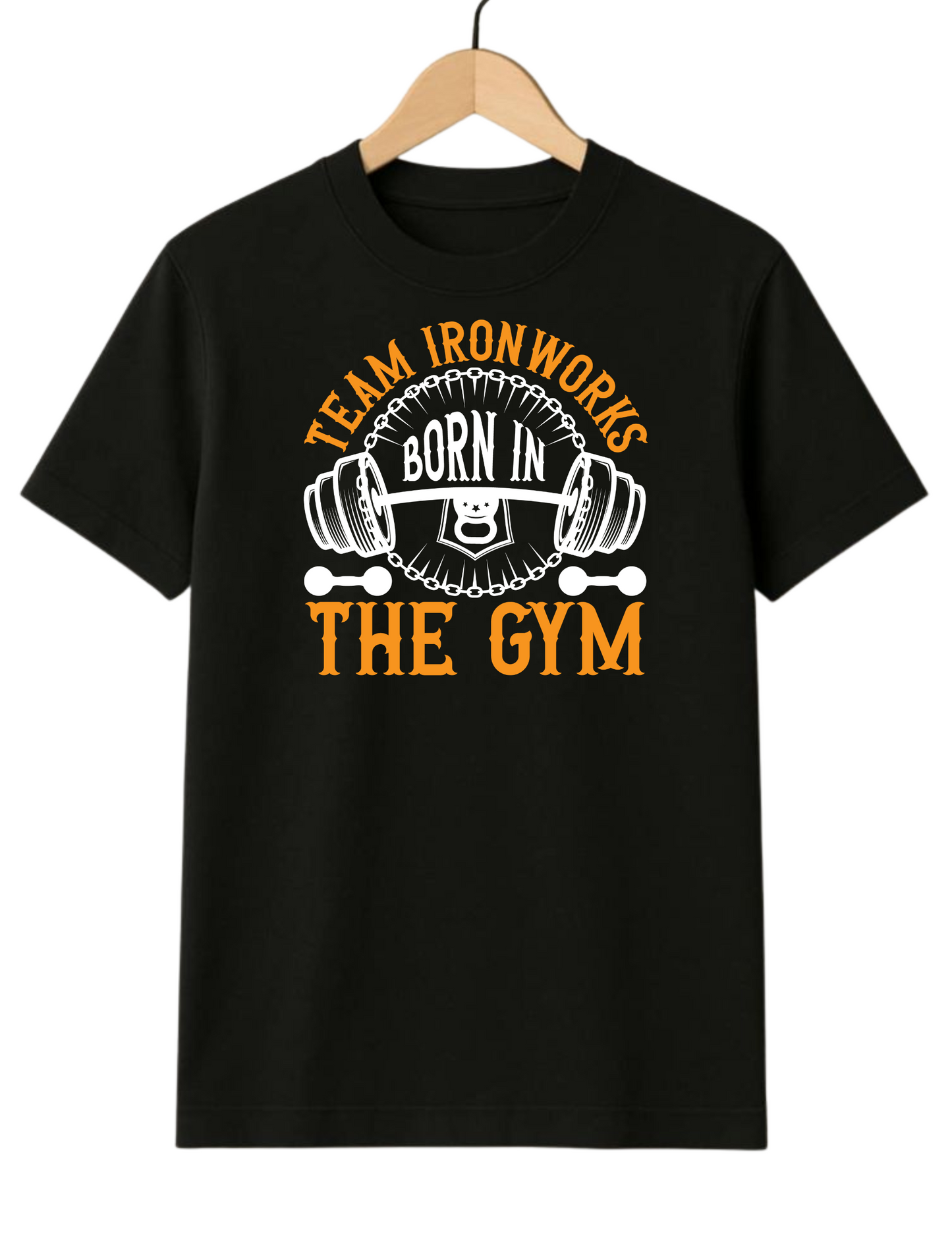 Team Iron Works Regular Fit Black T-shirt