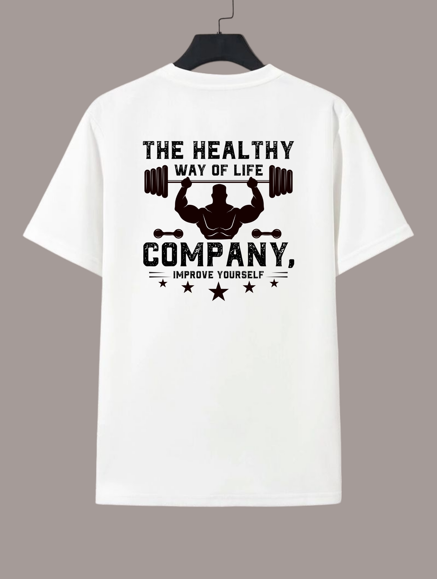 The Healthy Way Of Life Regular Fit White T-shirt