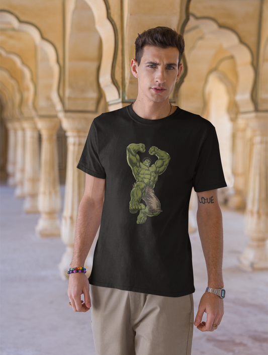 Aura Of Hulk Regular Fit Black T-shirt