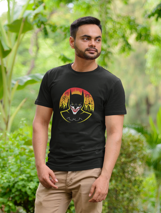 Batman Classy Face Regular Fit Black T-shirt