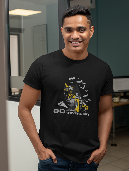 Batman's 80th Anniversary Regular Fit Black T-shirt