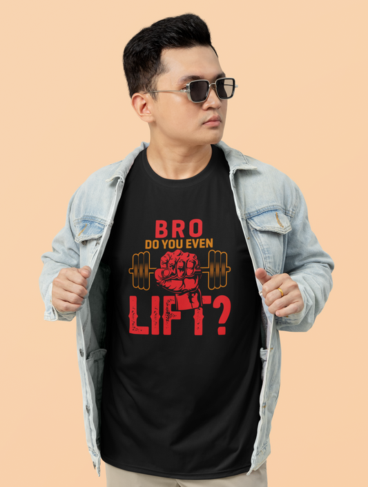 Bro Do You Even Lift Regular Fit Black T-shirt