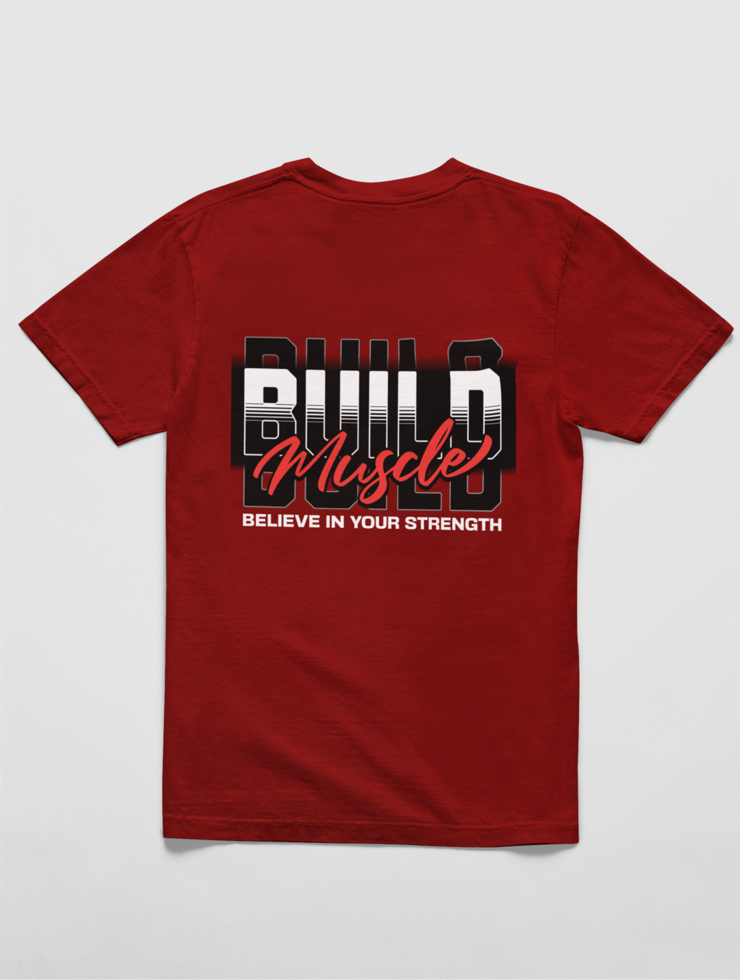 Build Muscle Regular Fit Maroon T-shirt