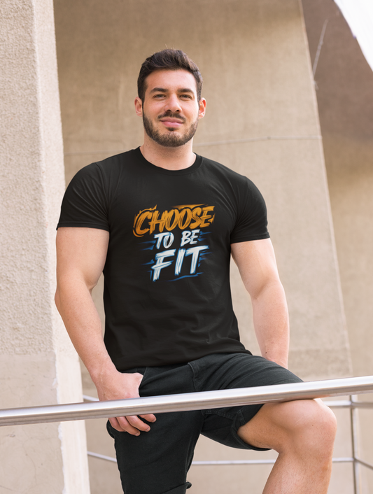Choose to be fit Black Regular Size T-shirt