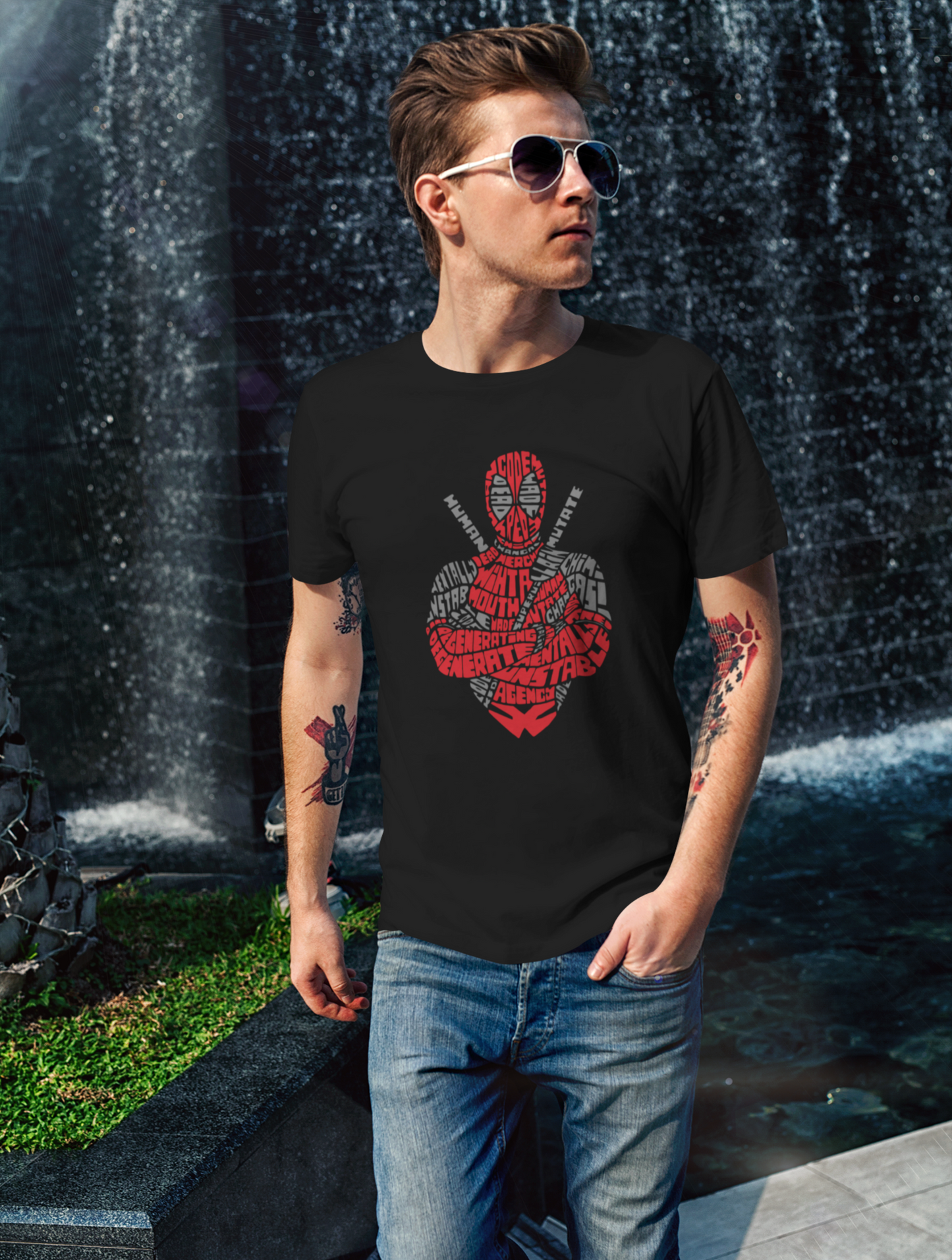 Classy Deadpool Regular Fit Black T-shirt