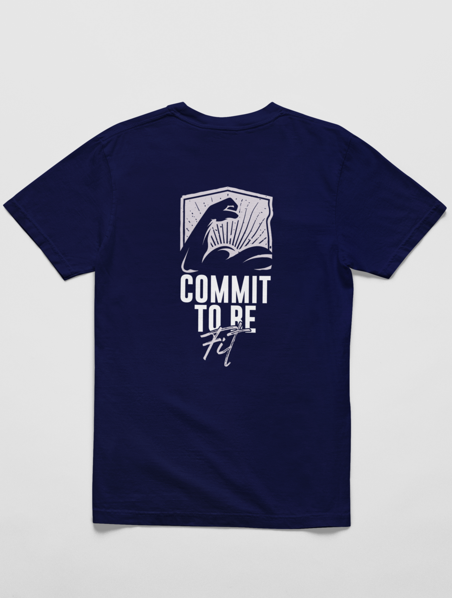 Commit To Be Fit Regular Fit Navy Blue T-shirt
