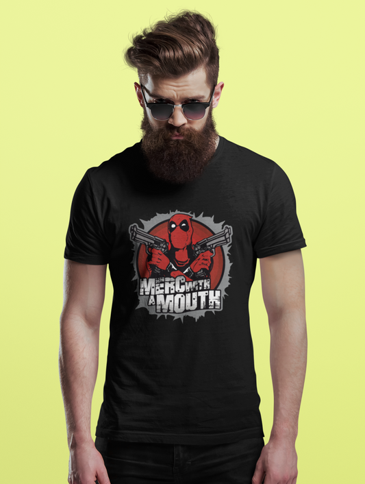 Deadpool Merc With A Mouth Regular Fit Black T-shirt