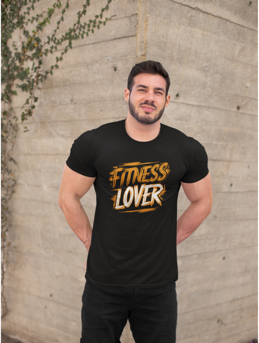 Fitness Lover Black Regular Size T-shirt