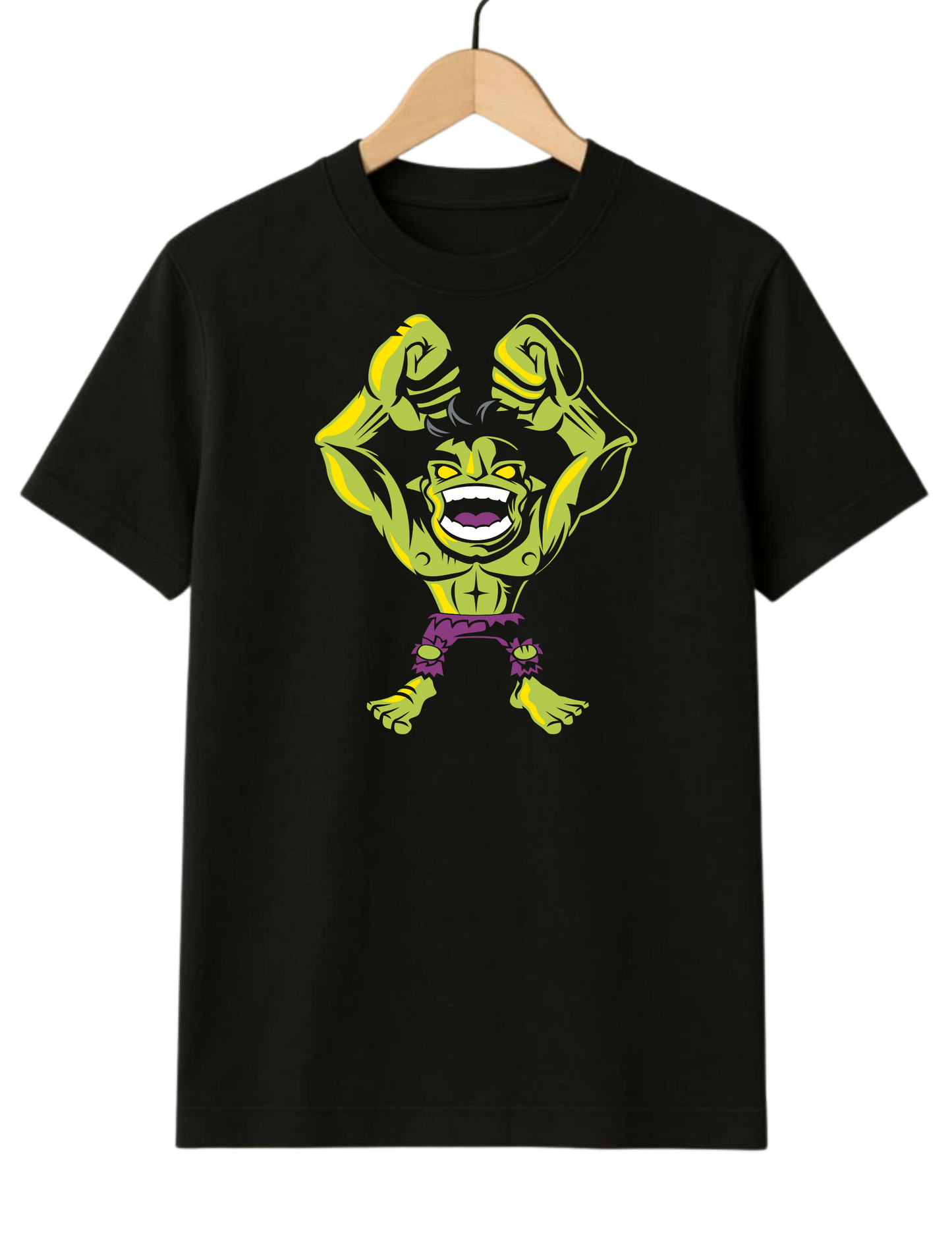 Funky Hulk Regular Fit Black T-shirt