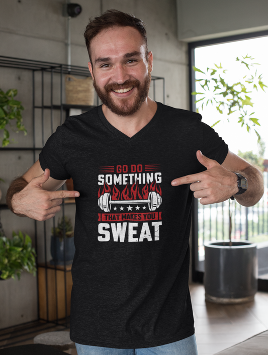 Go Do Something That Makes You Sweat Regular Fit Black T-shirt