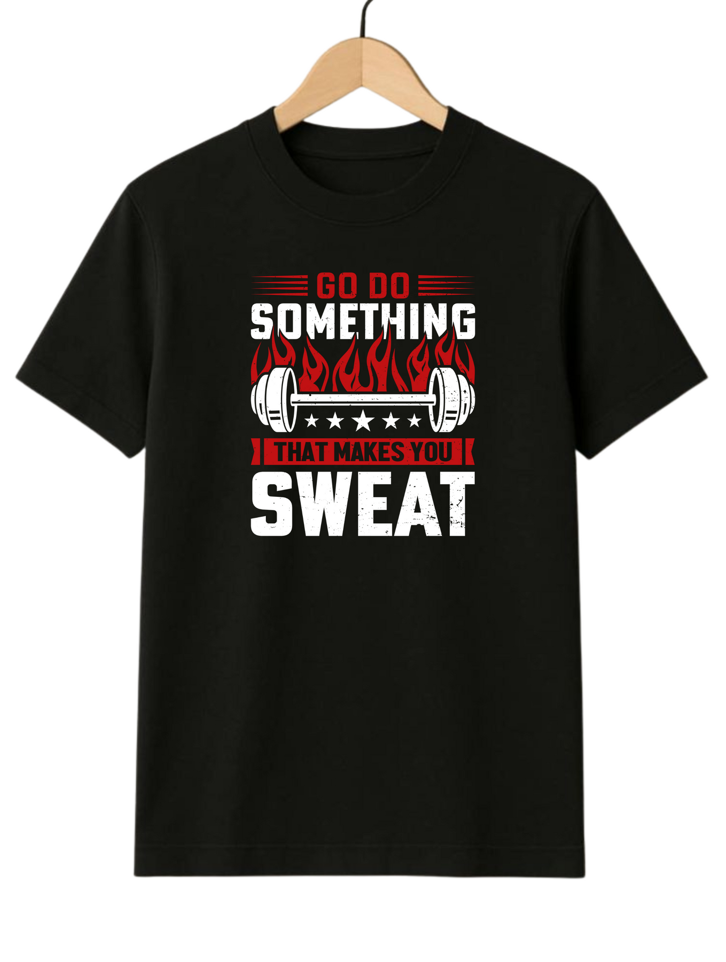 Go Do Something That Makes You Sweat Regular Fit Black T-shirt