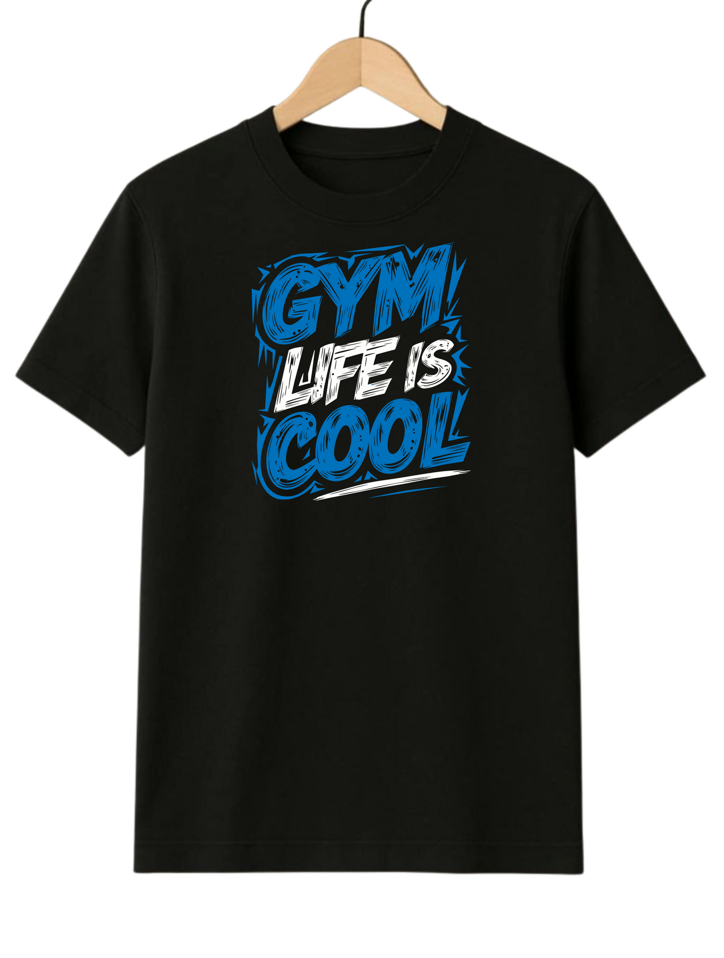 Gym Life Is Cool Regular Black Fit T-shirt