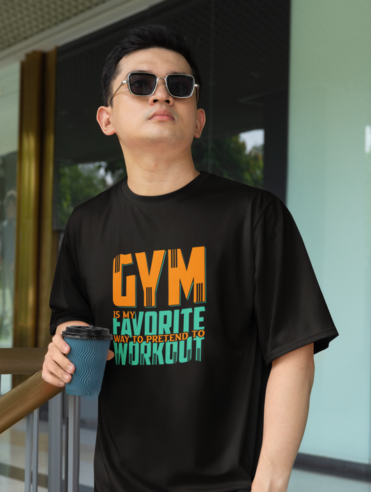 Gym Workout Regular Fit Black T-shirt