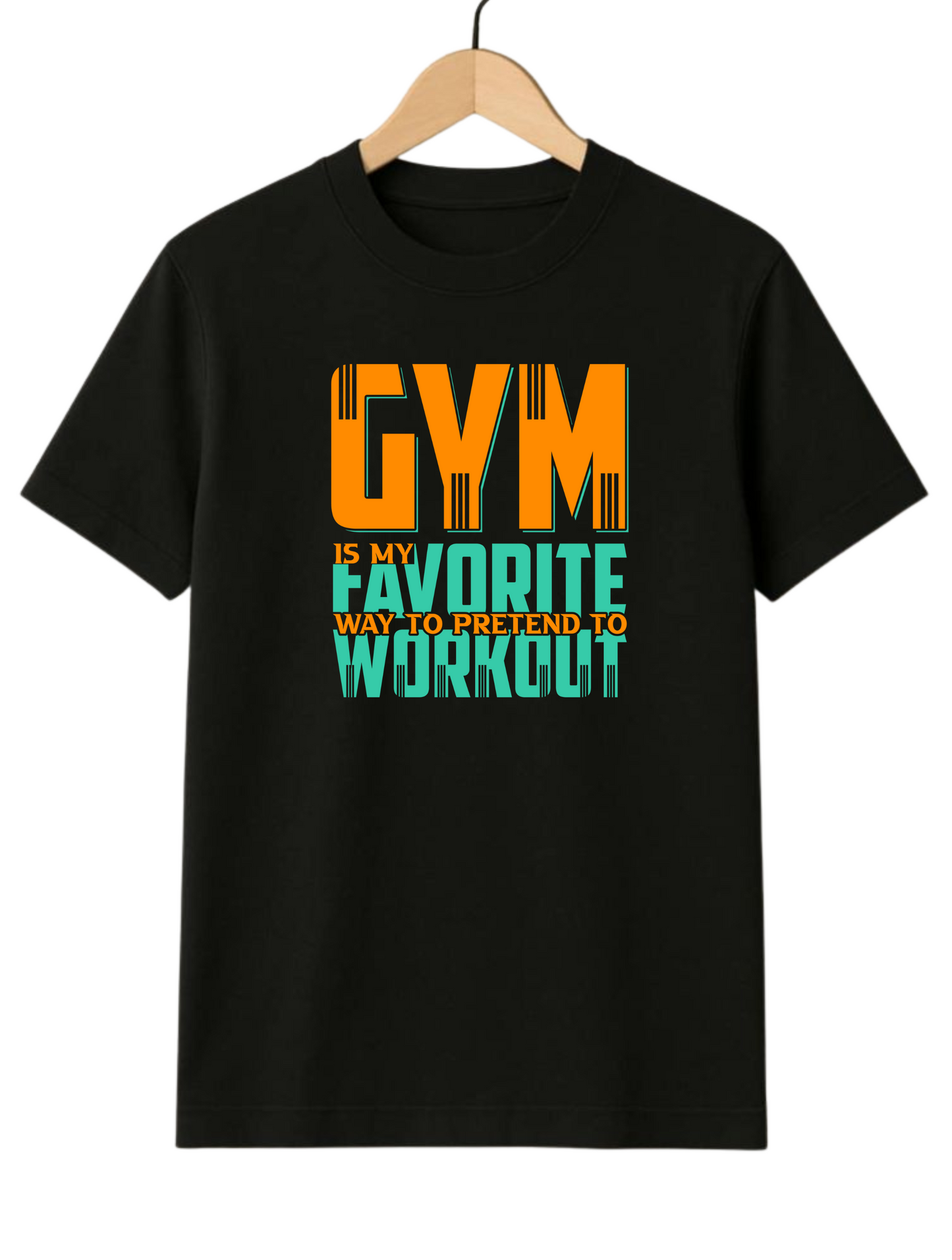Gym Workout Regular Fit Black T-shirt