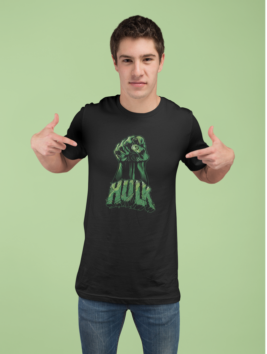 Hulk Hand Regular Fit Black T-shirt