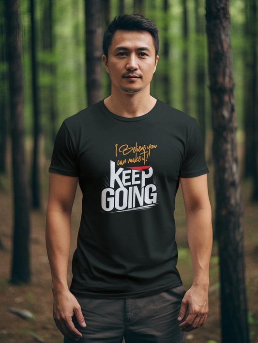 Keep Going Regular Fit Black T-shirt
