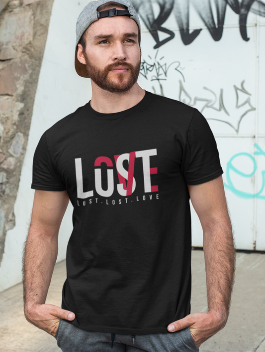 Lust Lost Love Regular Fit Black T-shirt