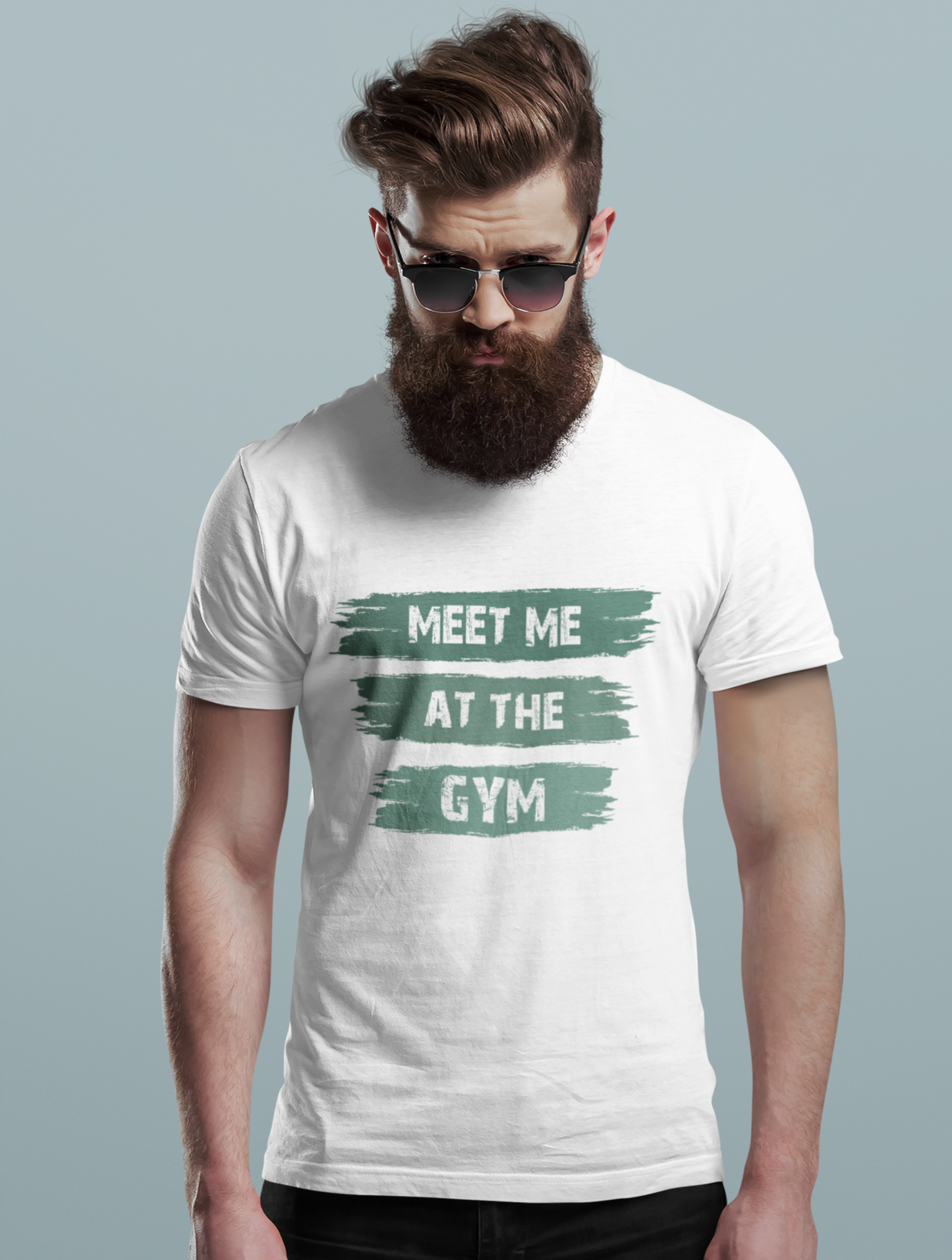 Meet Me At The Gym Regular Fit White T-shirt