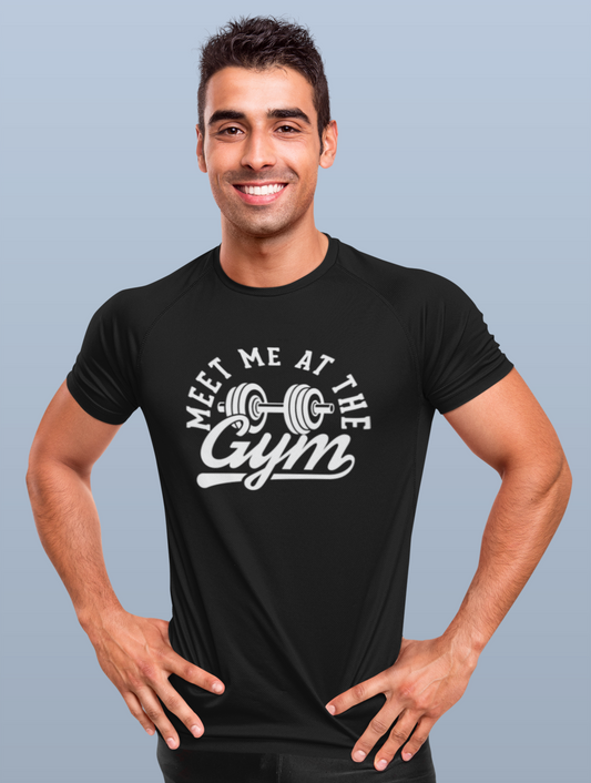 Meet Me At The Gym Good Regular Fit Black T-shirt