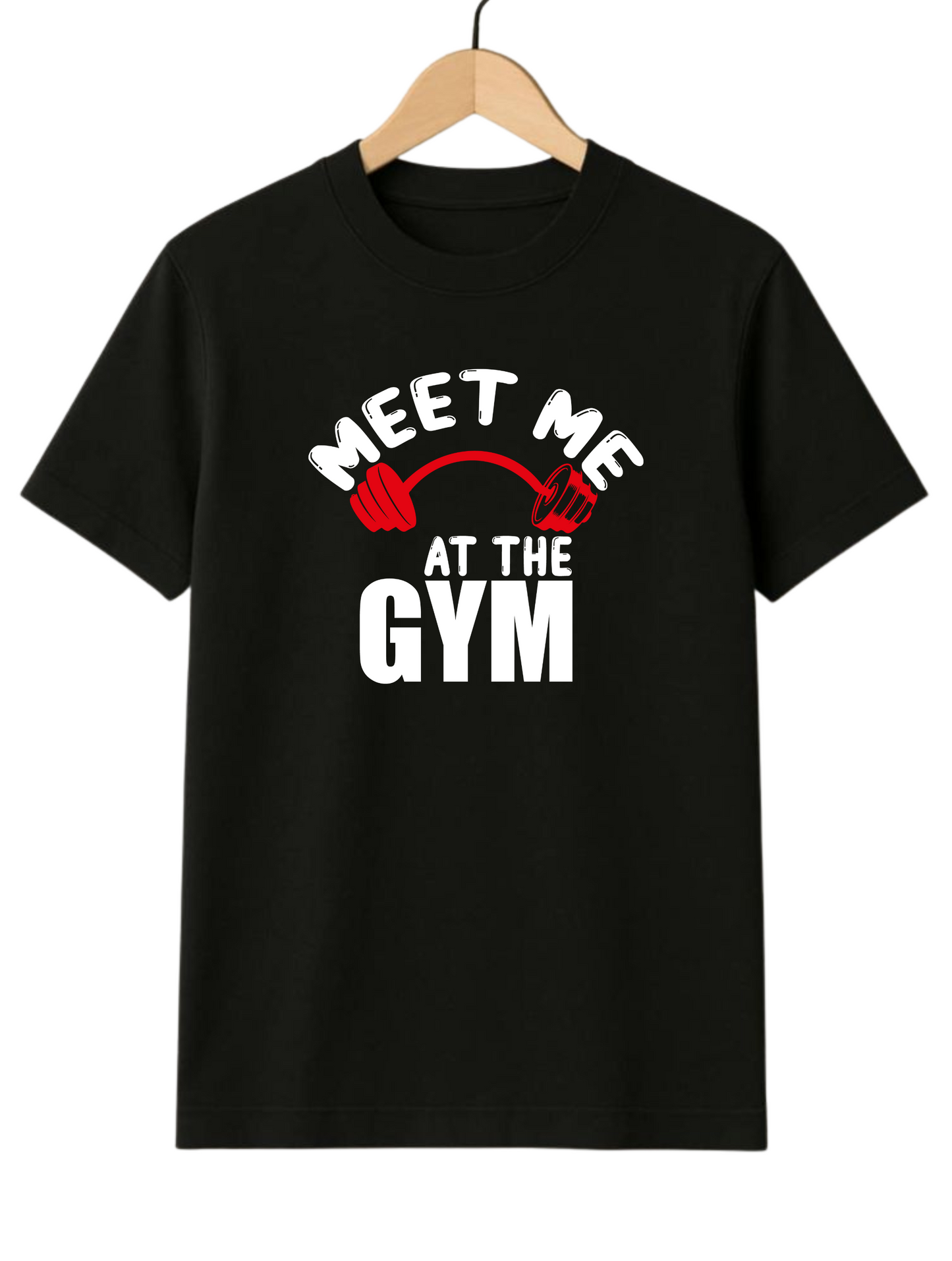 Meet Me At The Gym Regular Fit  Black T-shirt