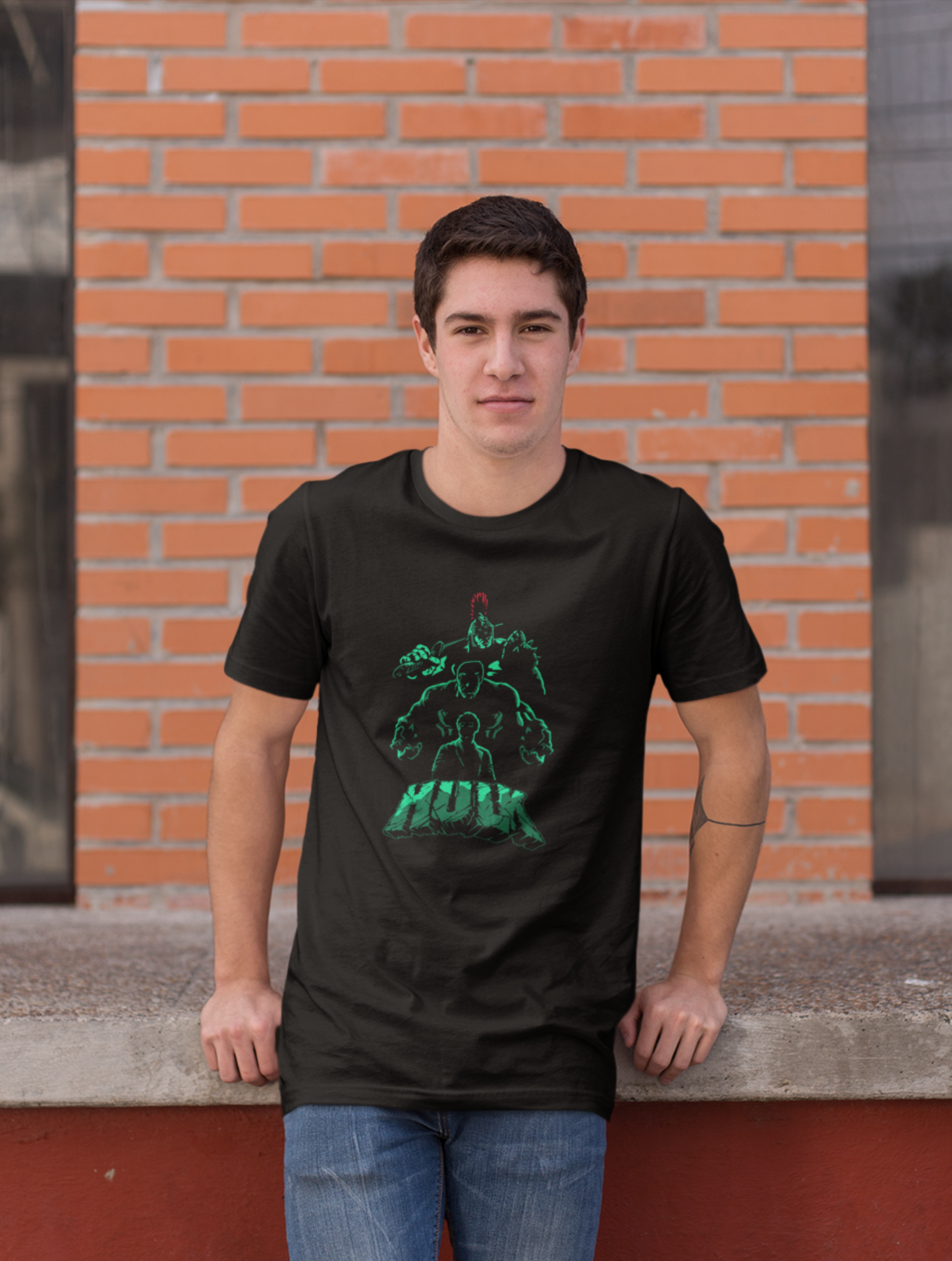 Mighty Hulk Regular Fit Black T-shirt