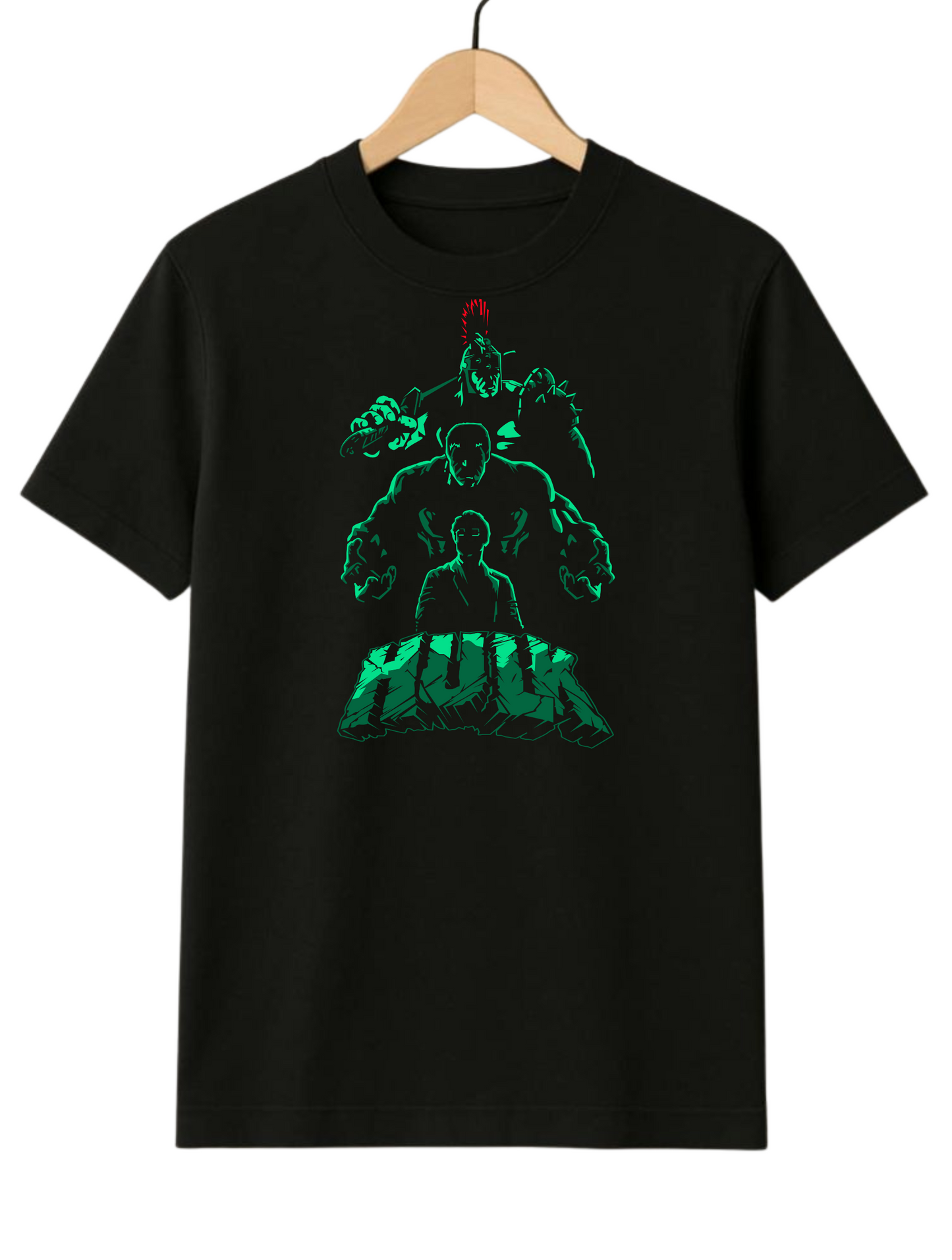 Mighty Hulk Regular Fit Black T-shirt