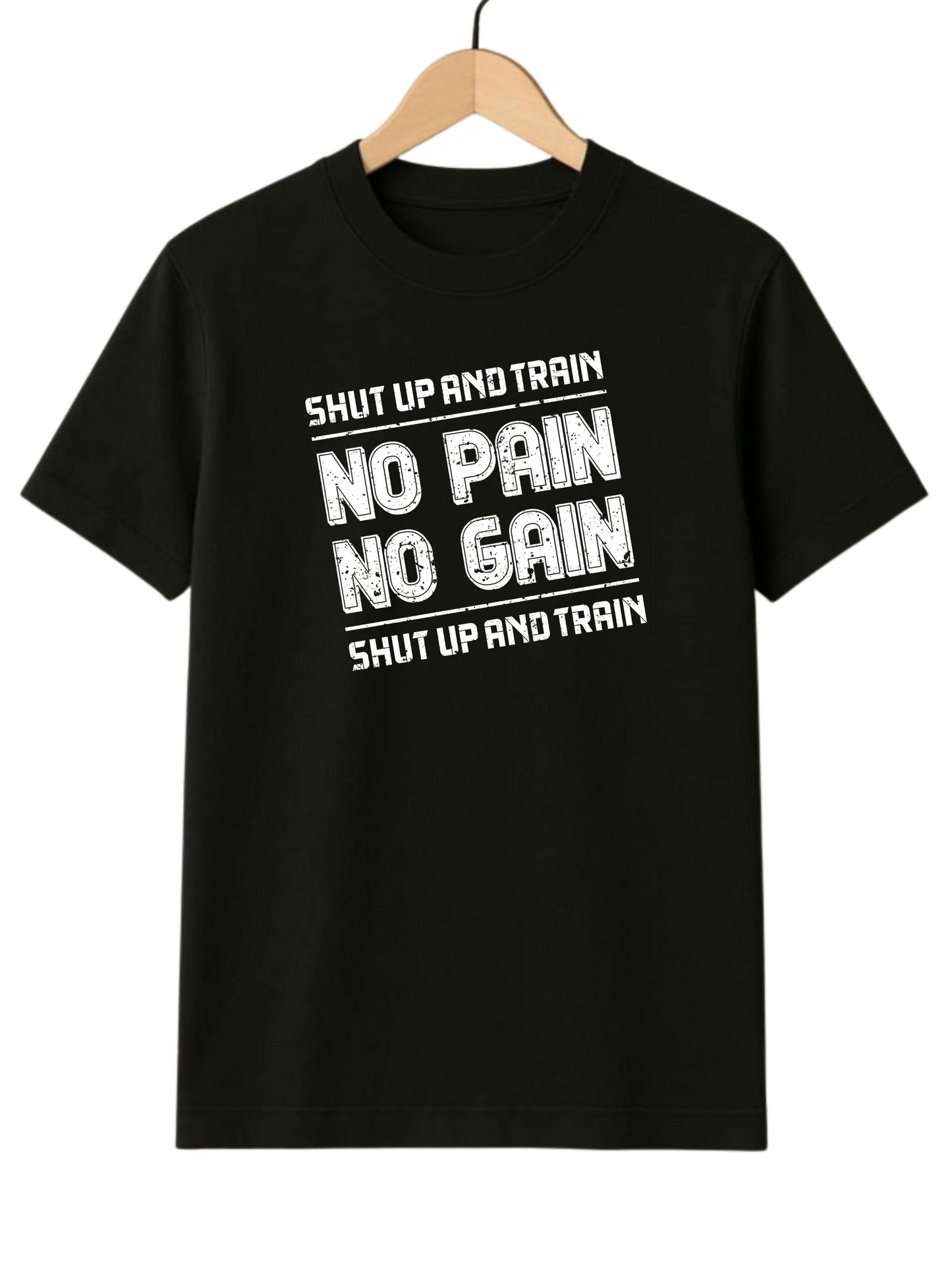Shut Up And Train Regular Fit Black T-shirt