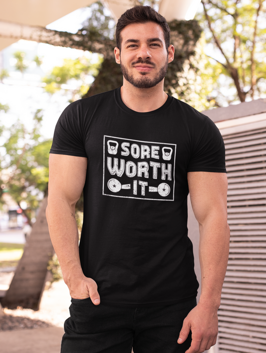 Sore Worth It Regular Size Black T-shirt