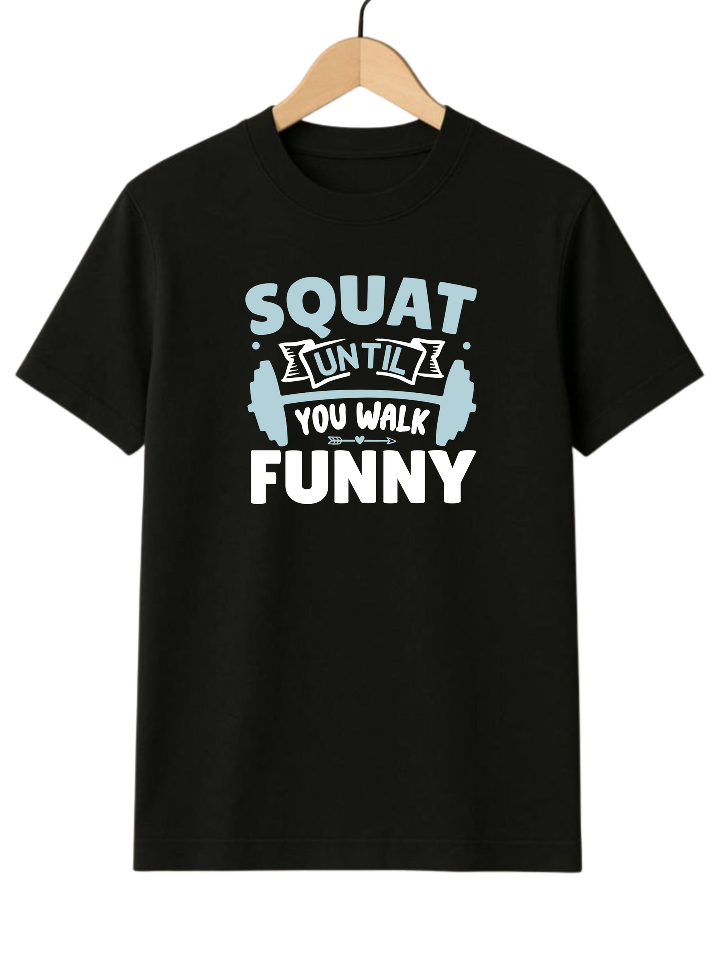 Squat Until You Walk Funny Regular Fit Black T-shirt