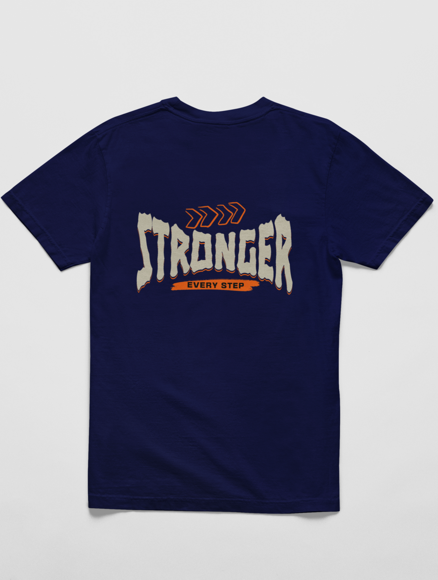 Stronger Gym Motivational Regular Fit Navy Blue T-shirt
