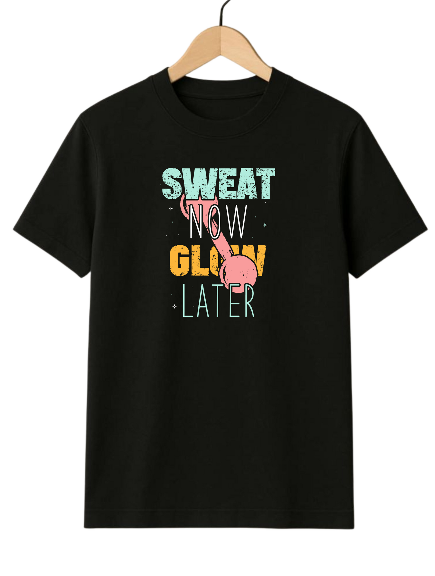 Sweat now glow later Black Unisex T-shirt