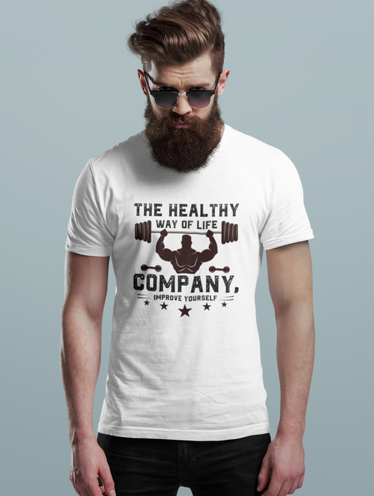 The Healthy Way Of Life Regular Fit White T-shirt