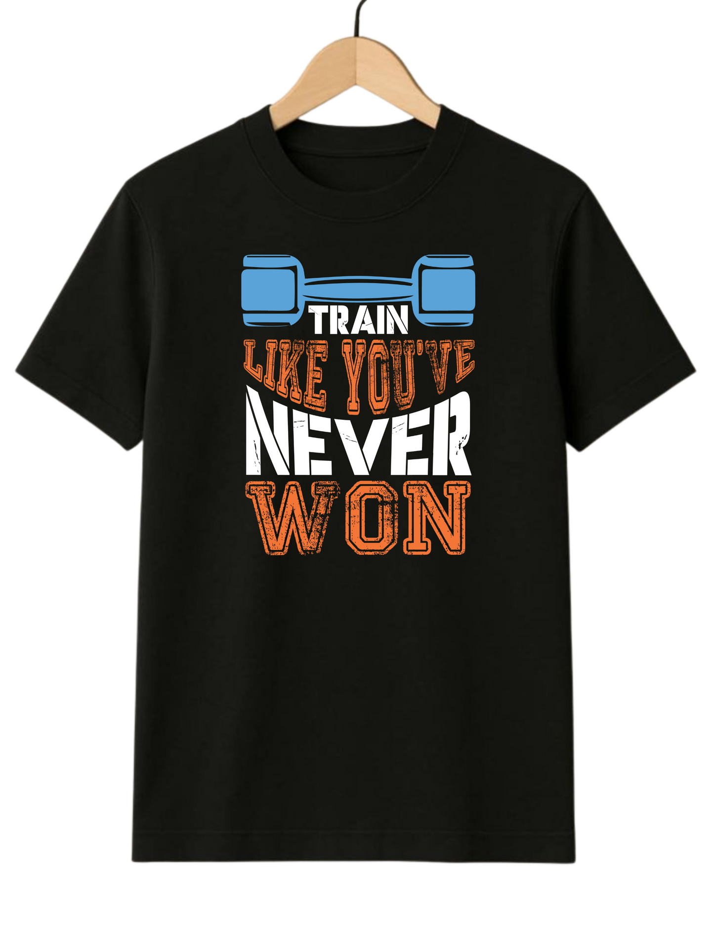 Train Like You've Never Won Regular Fit Black T-shirt
